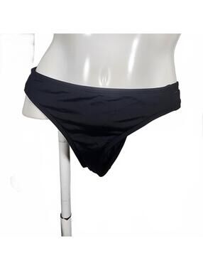 Eidon Black Micro Nylon and Spandex Bikini Bottoms (XL)